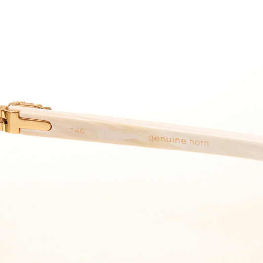 Cartier CT 3524012 Big Diamond White Buffalo Sunglasses In Gold Brown - DopestKickz