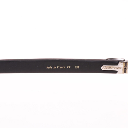 Cartier CT_3524012 Black Wood Sunglasses In Silver Brown - DopestKickz