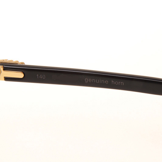 Cartier CT 3524012 Big Diamond Black Buffalo Sunglasses In Gold Brown - DopestKickz