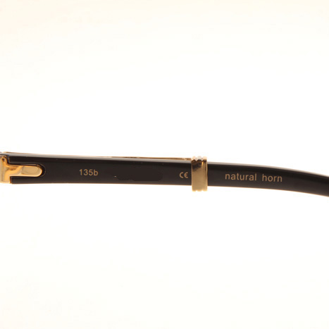 Cartier CT1990-0692 White Mix Black Buffalo Sunglasses In Gold Brown - DopestKickz