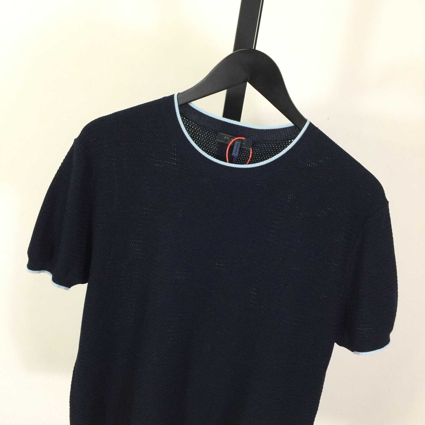 Prada Blue T-Shirt In Silk And Cotton - DopestKickz