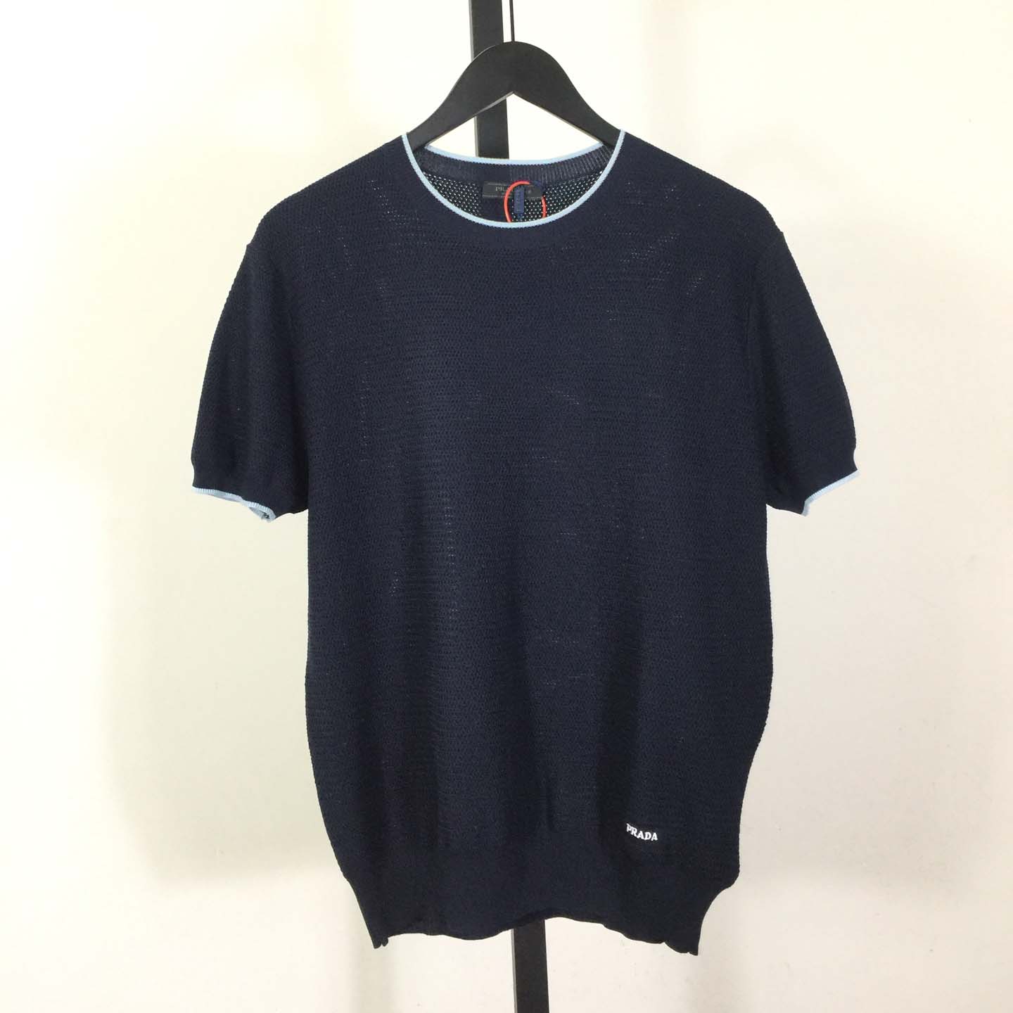Prada Blue T-Shirt In Silk And Cotton - DopestKickz