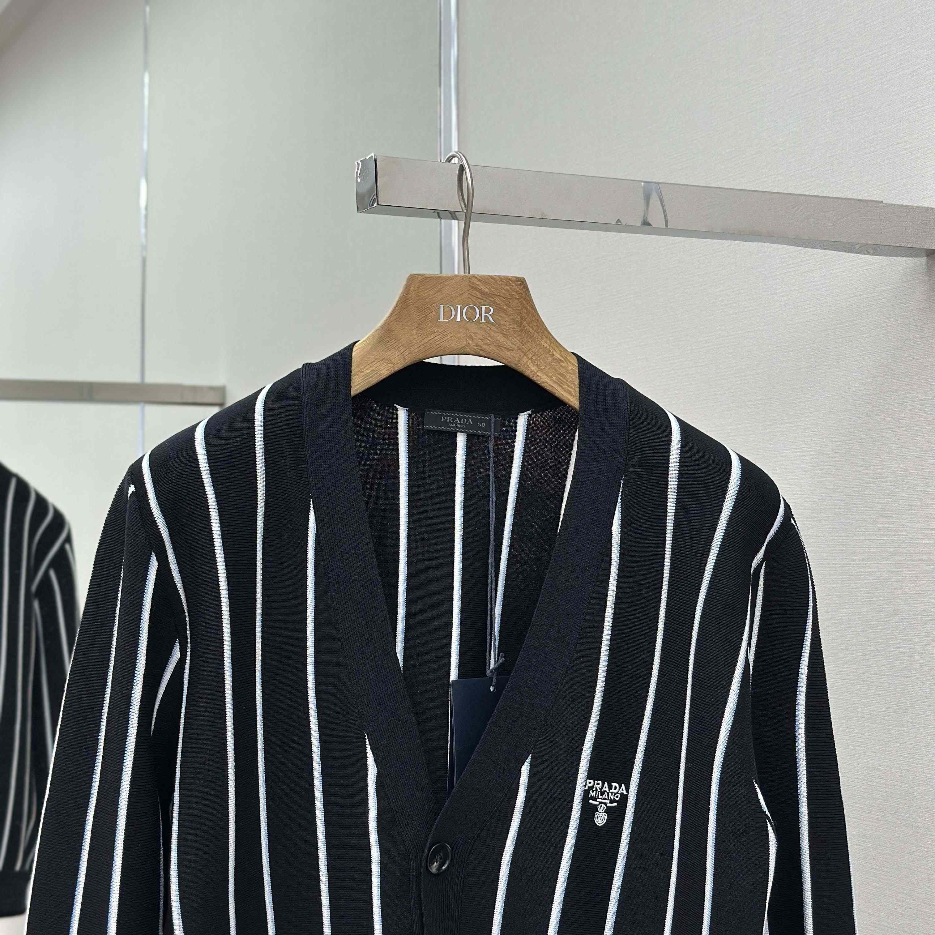 Prada Black Wool Cardigan - DopestKickz