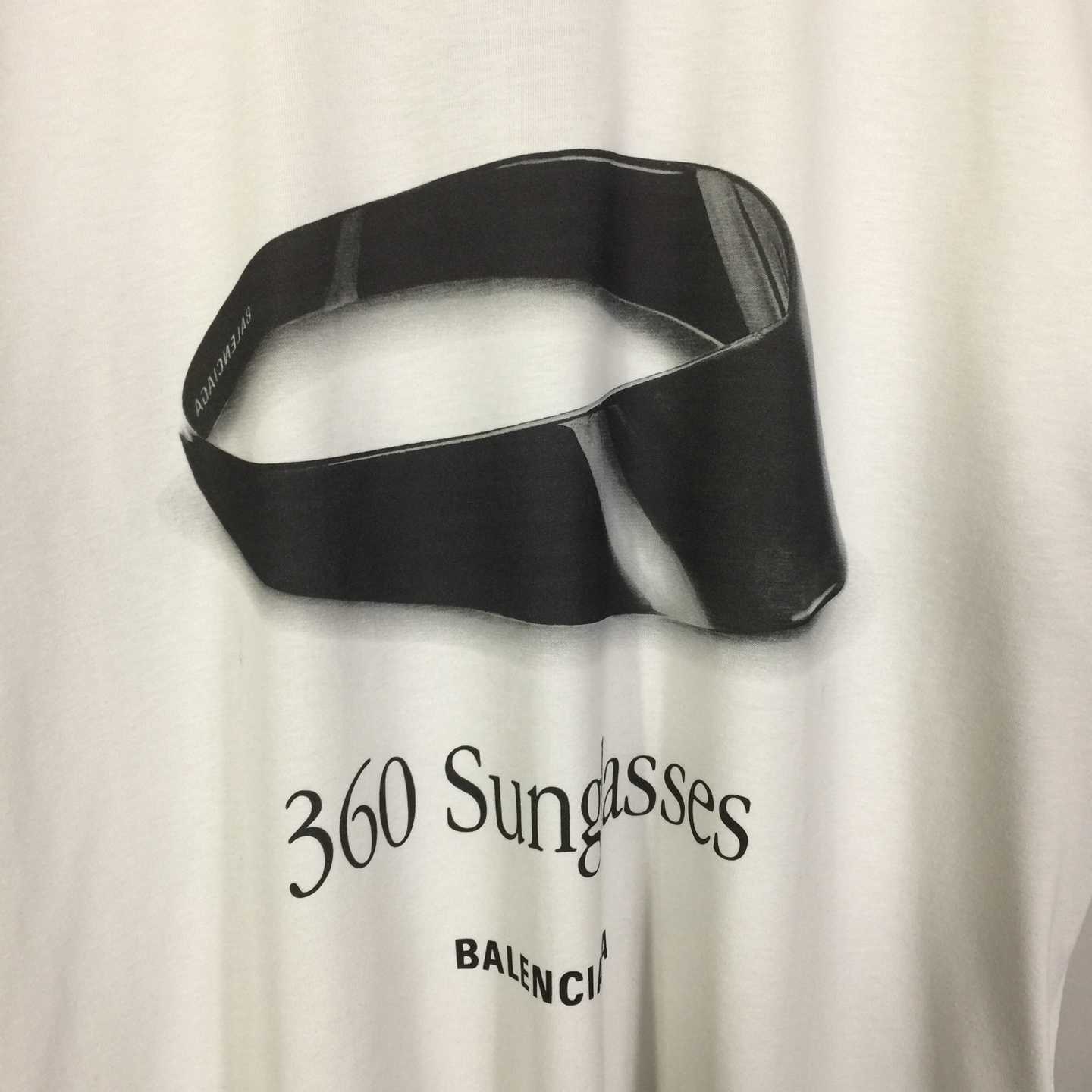 Balenciaga 360 Sunglasses T-Shirt Medium Fit In Dirty White Dry Jersey - DopestKickz