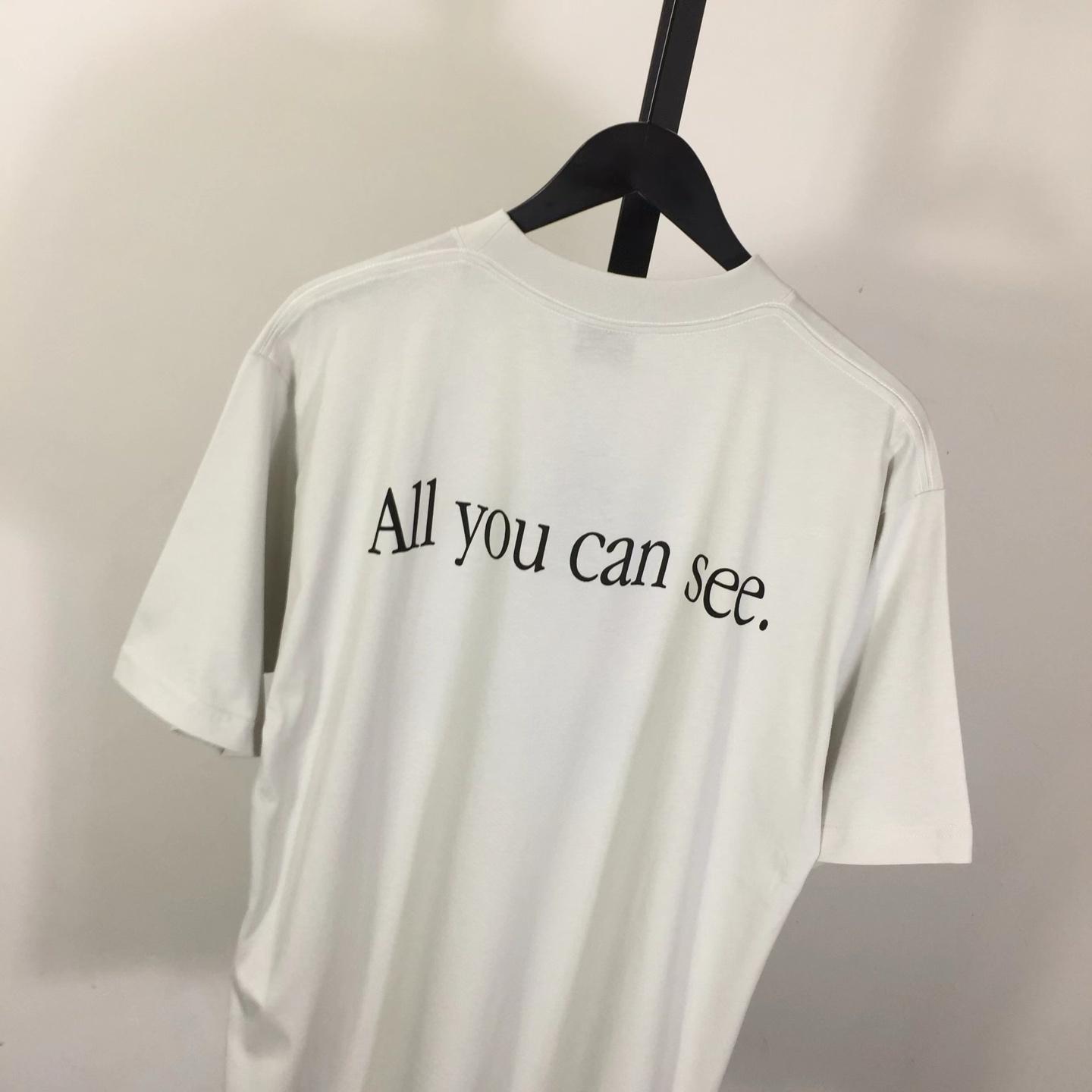 Balenciaga 360 Sunglasses T-Shirt Medium Fit In Dirty White Dry Jersey - DopestKickz