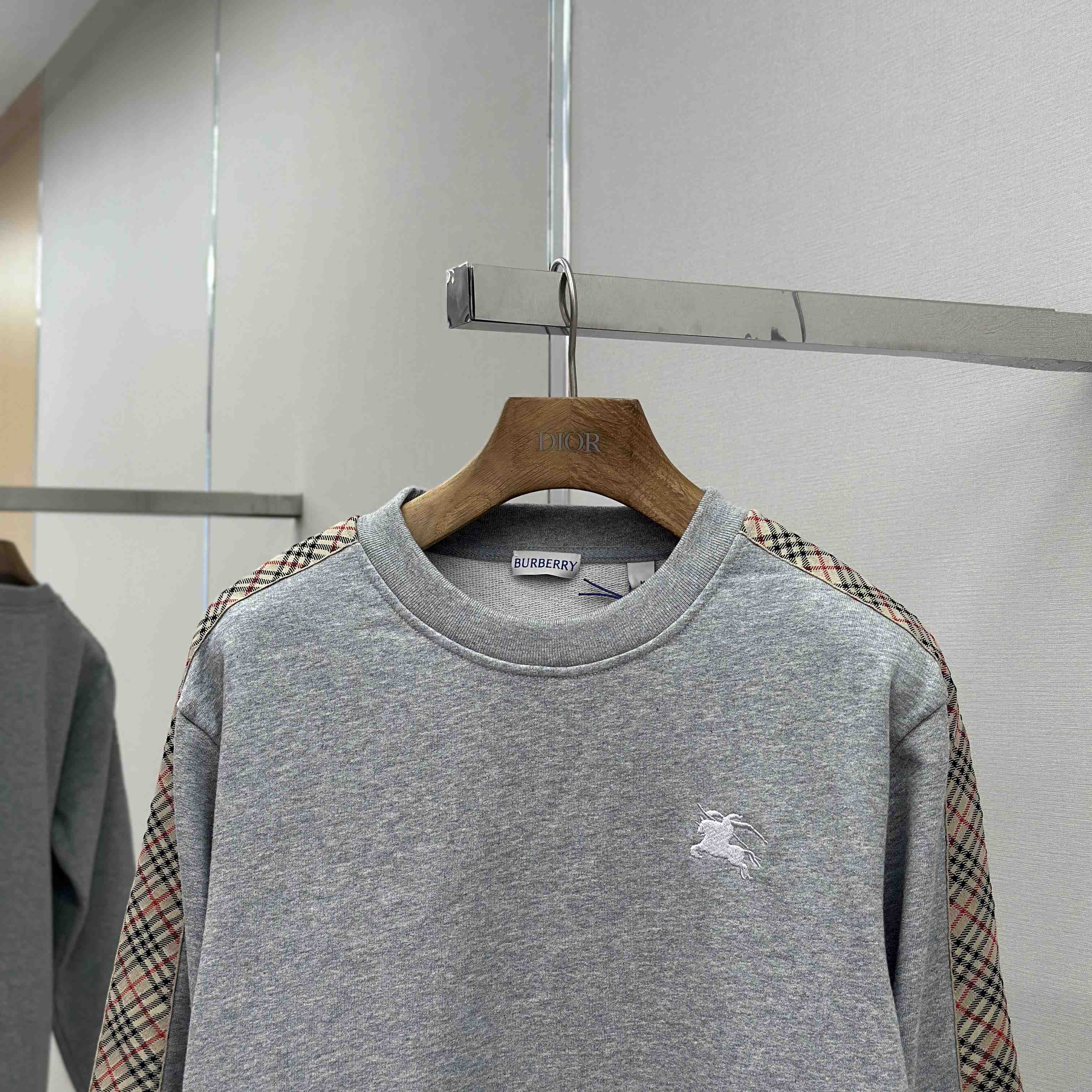 Burberry Check Trim Cotton Sweatshirt - DopestKickz