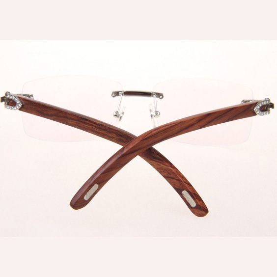 Cartier CT_3524012 Diamond Wood Eyeglasses In Silver - DopestKickz