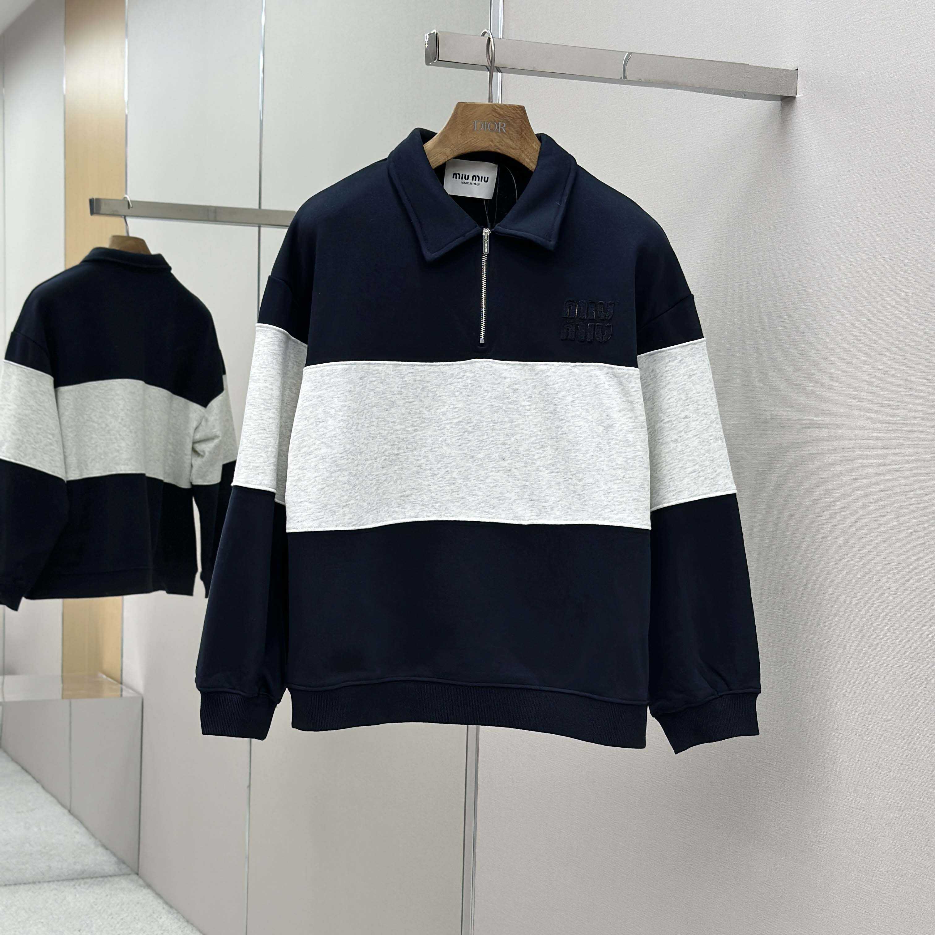 Miu Miu Half-zip Cotton Sweatshirt - DopestKickz