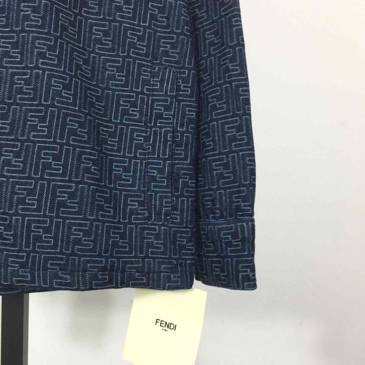 Fendi Blue FF Jacquard Denim Jacket - DopestKickz