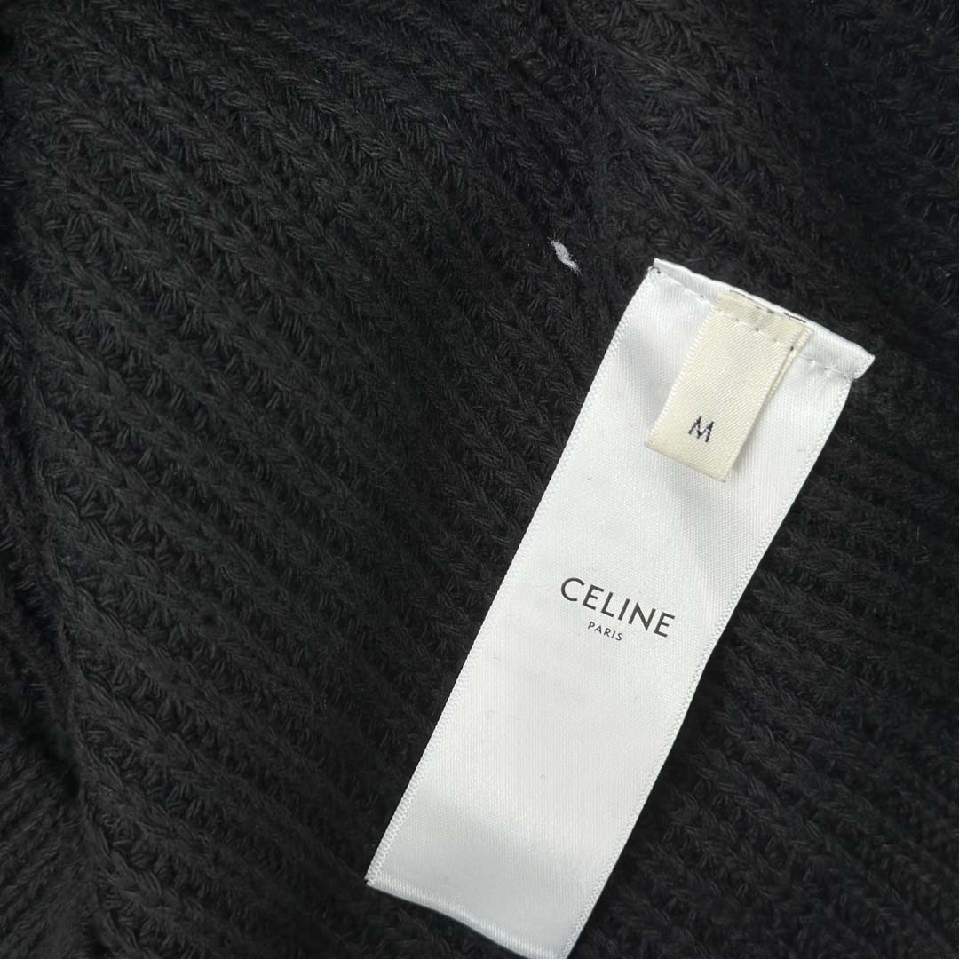 Celine Triomphe Trucker Sweater In Ribbed Wool  - DopestKickz