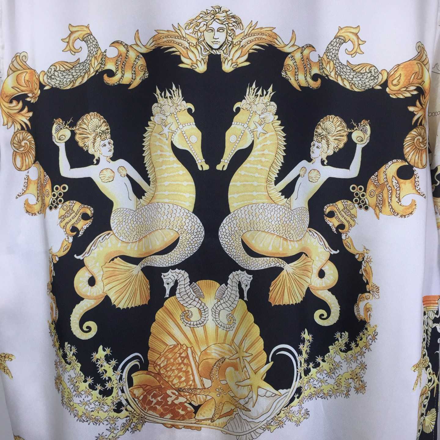 Versace Coral Theatre Silk Shirt - DopestKickz