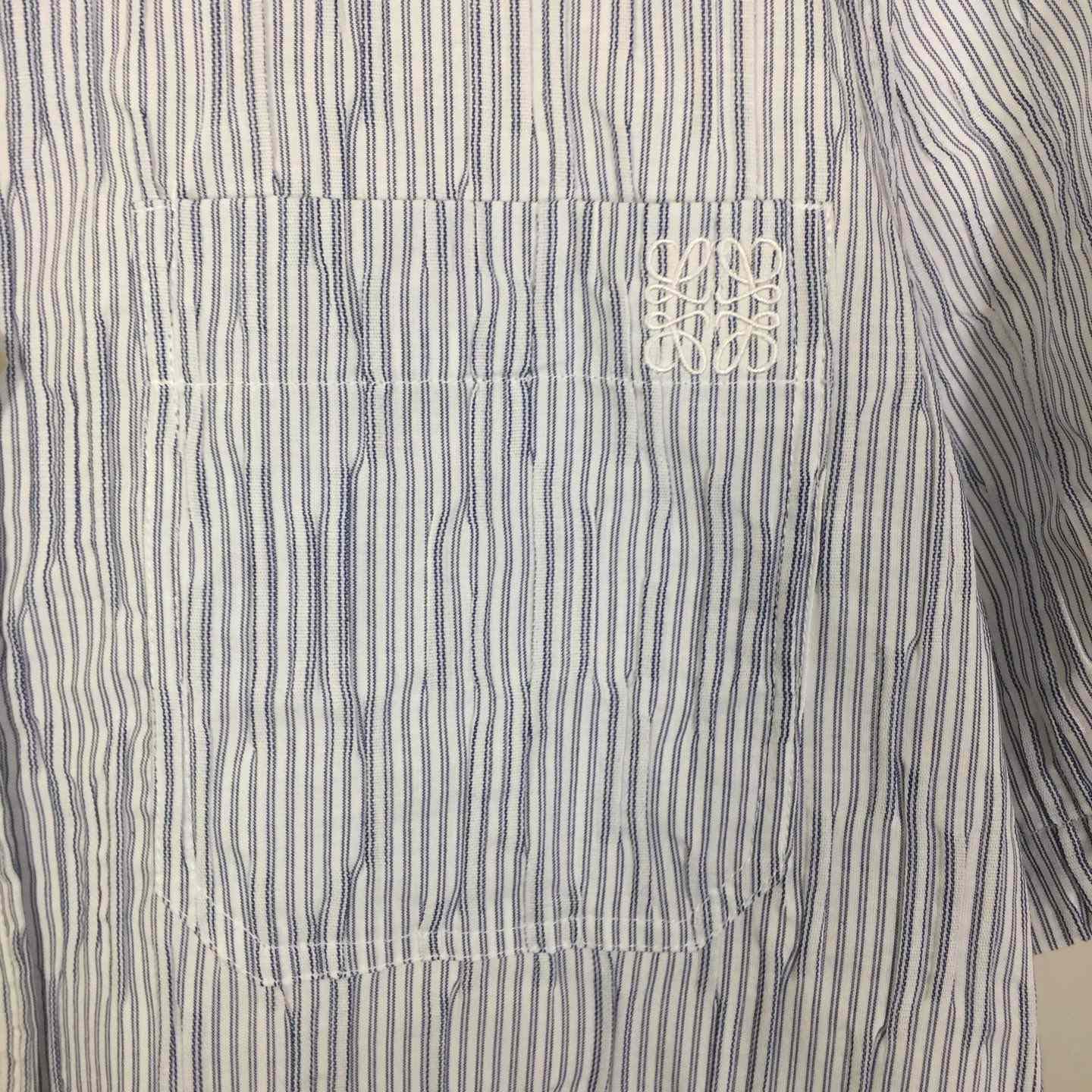 Loewe Striped Short-Sleeve Shirt 'Blue/White' - DopestKickz