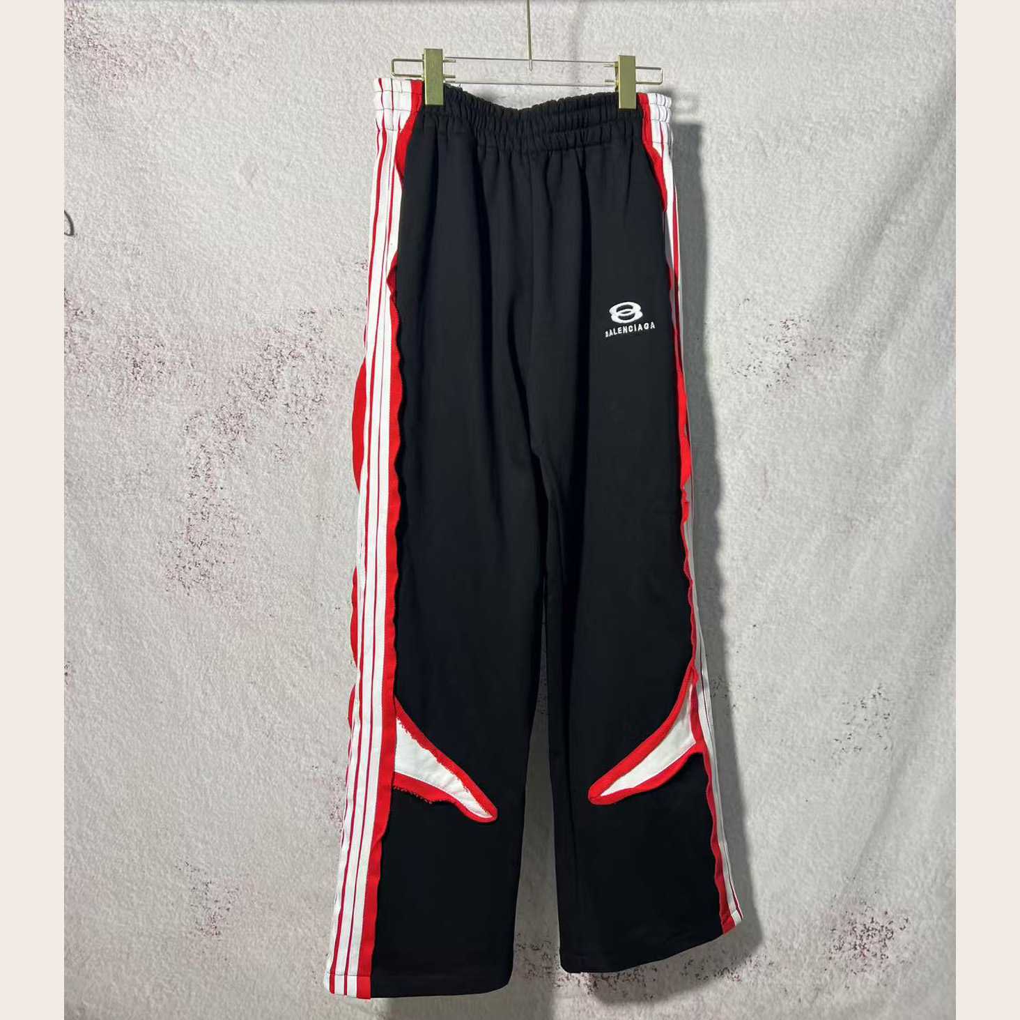 Balenciaga Cut-Up Oversized Sweatpants In Faded Black And White Dry Fleece - DopestKickz