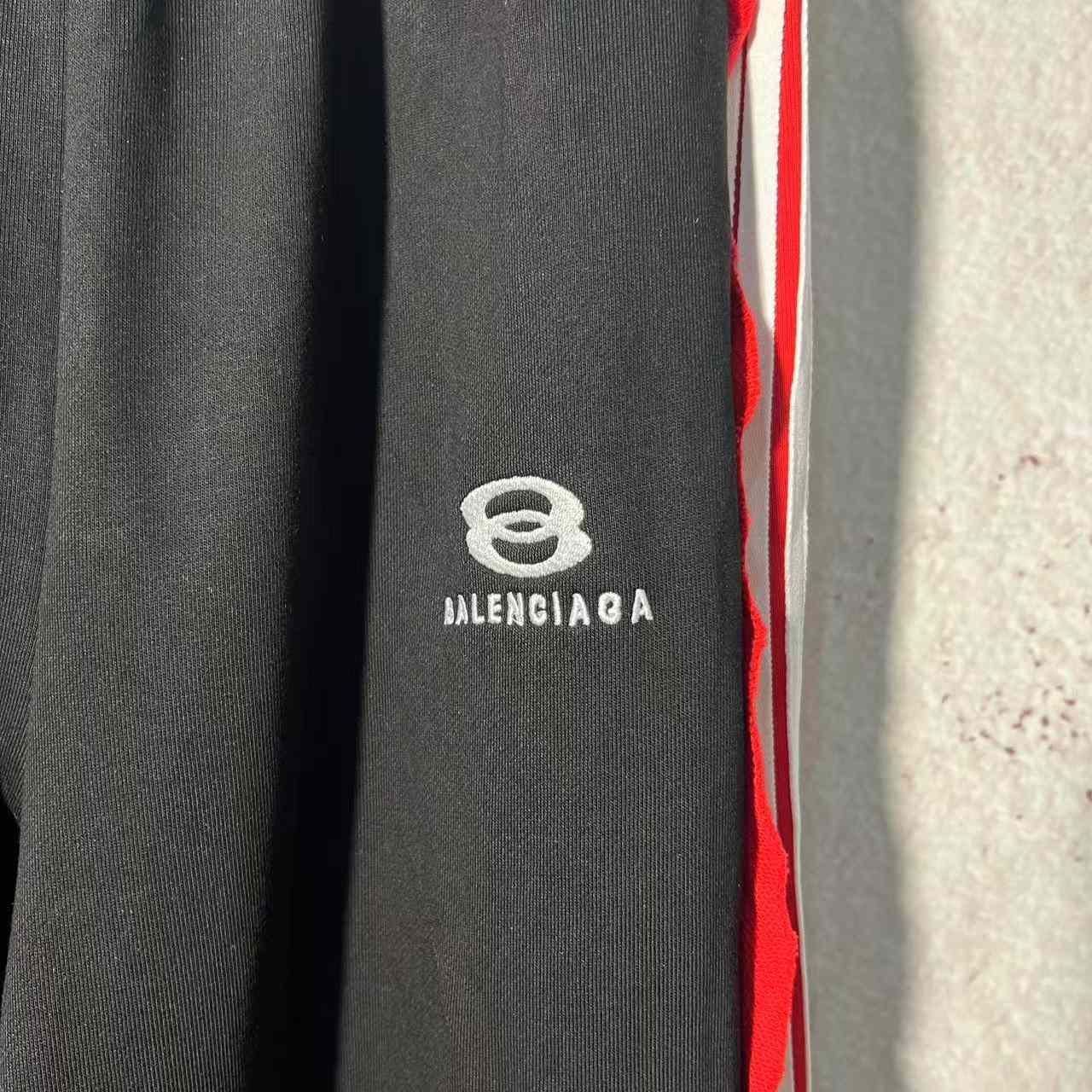 Balenciaga Cut-Up Oversized Sweatpants In Faded Black And White Dry Fleece - DopestKickz