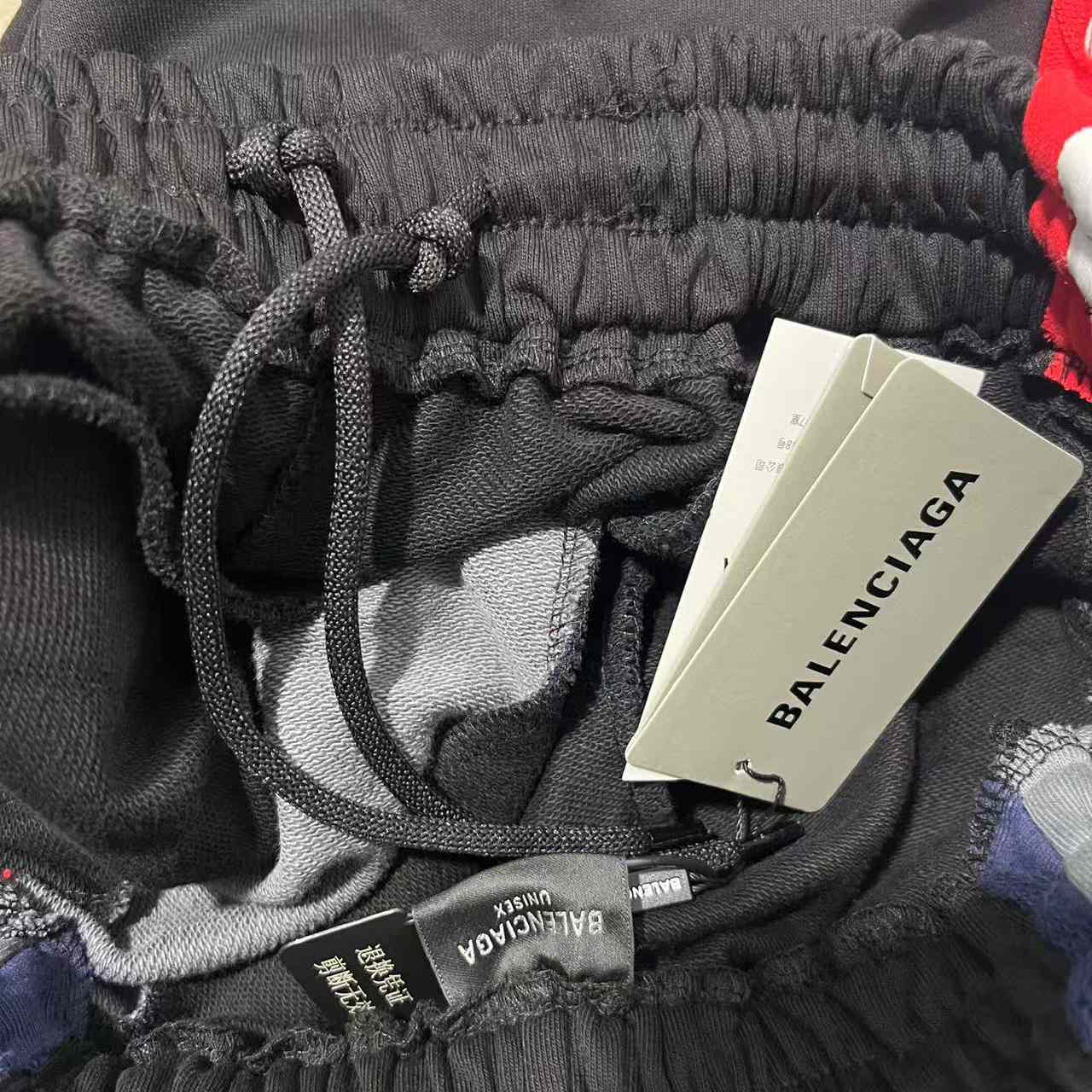 Balenciaga Cut-Up Oversized Sweatpants In Faded Black And White Dry Fleece - DopestKickz