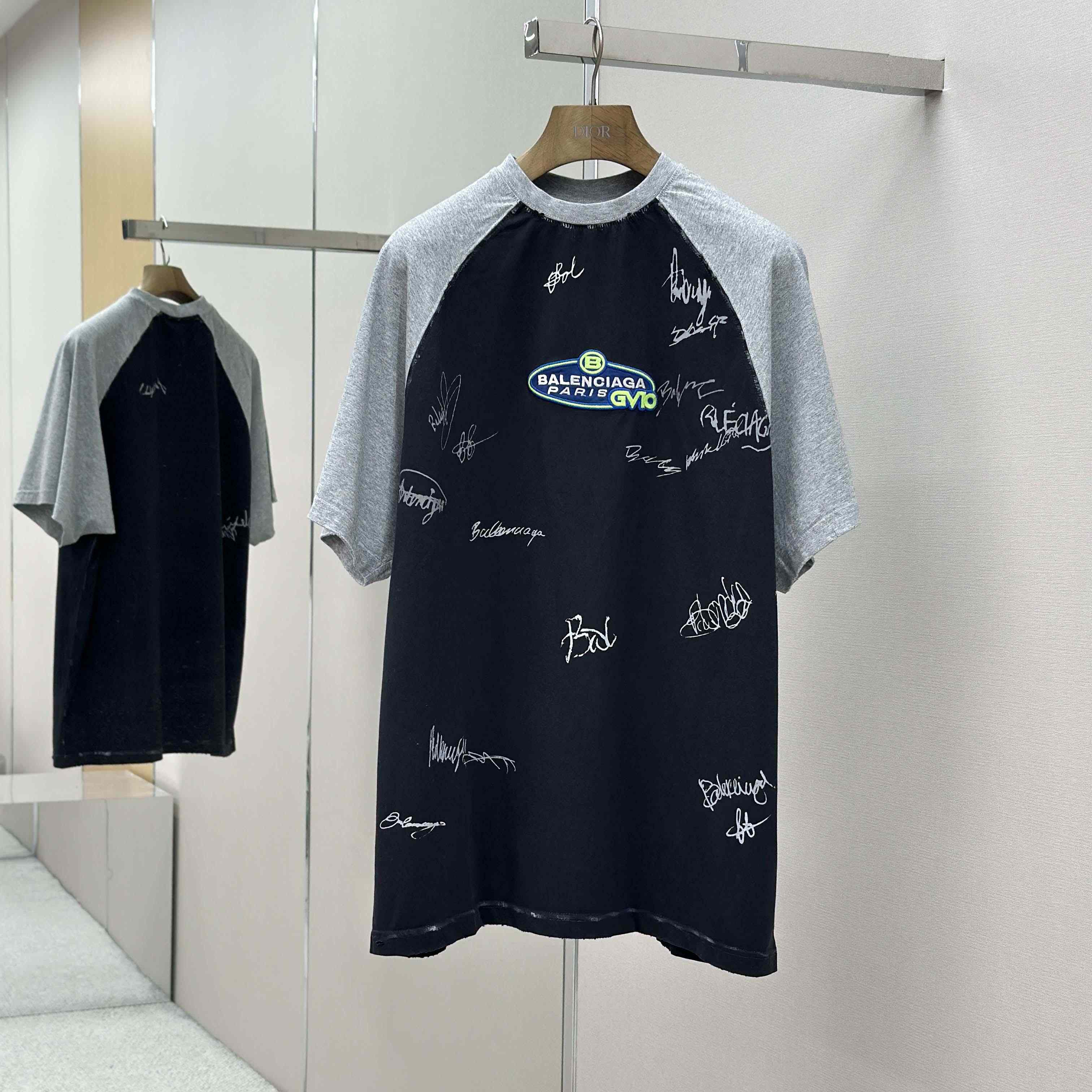 Balenciaga Taped Balenciaga Back T-Shirt Medium Fit in heather grey dry jersey - DopestKickz