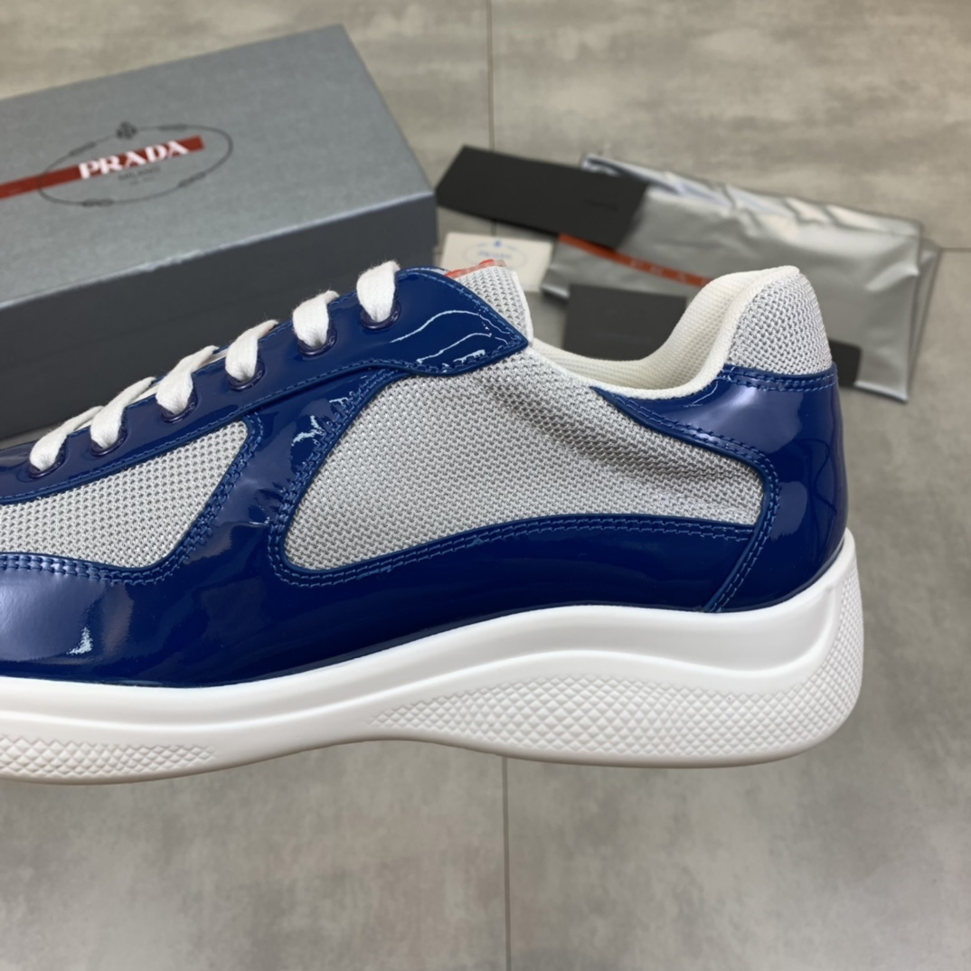 Prada Patent Leather And Technical Fabric Prada America's Cup Sneakers - DopestKickz