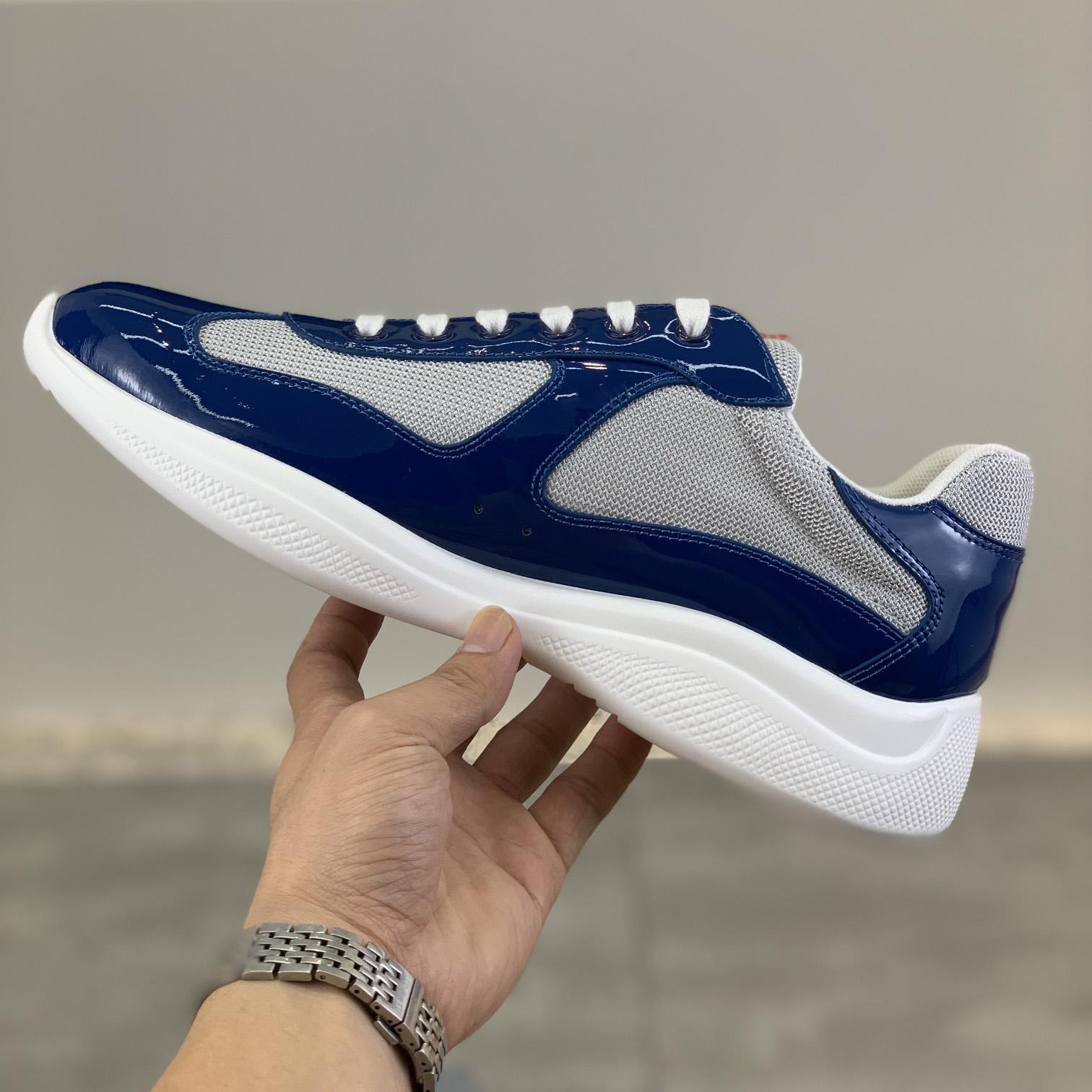 Prada Patent Leather And Technical Fabric Prada America's Cup Sneakers - DopestKickz