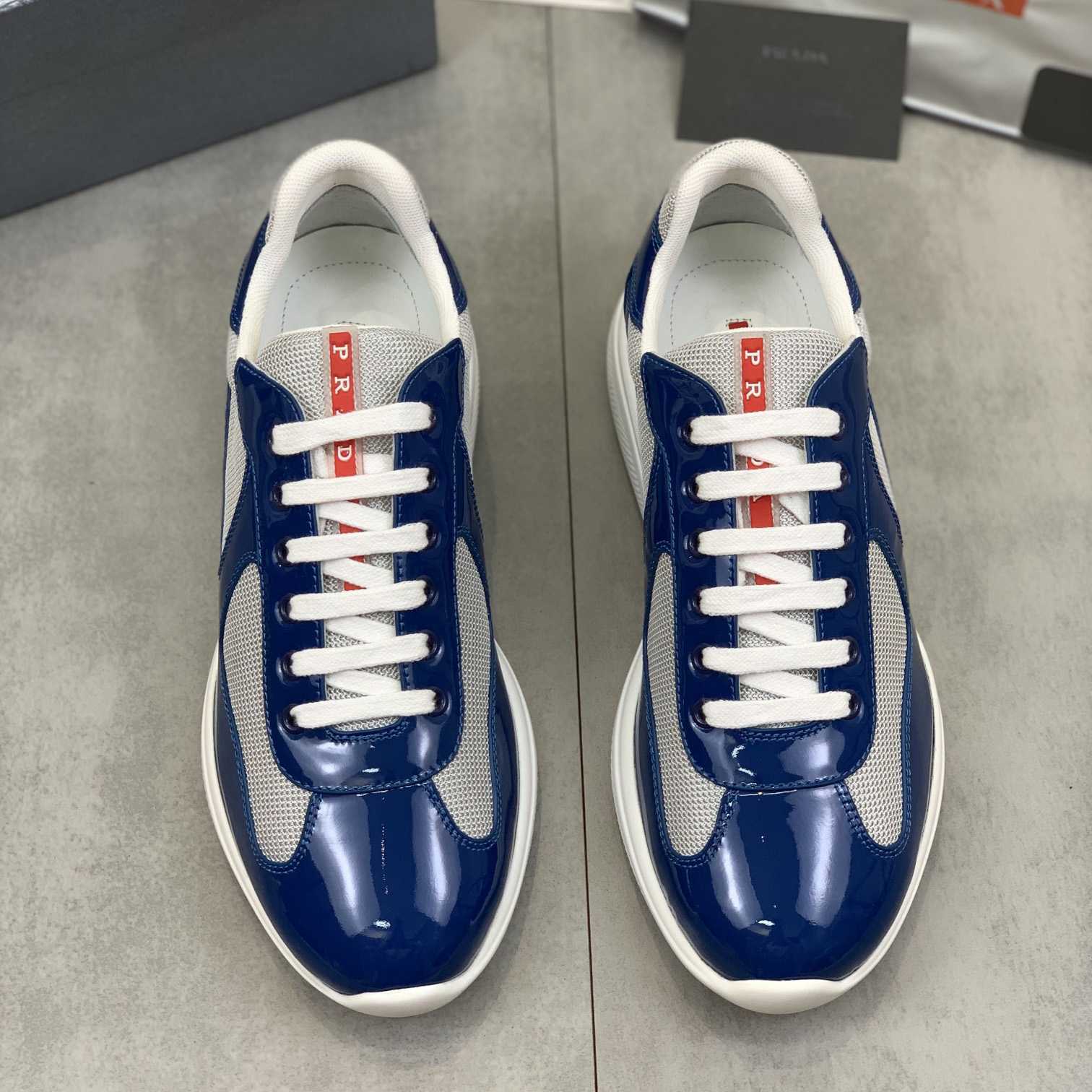 Prada Patent Leather And Technical Fabric Prada America's Cup Sneakers - DopestKickz