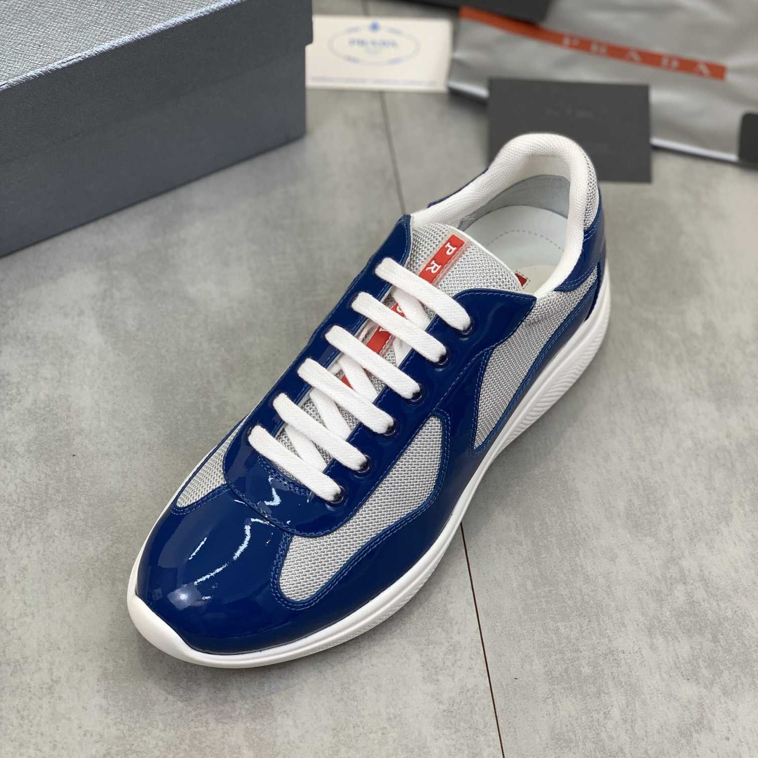 Prada Patent Leather And Technical Fabric Prada America's Cup Sneakers - DopestKickz