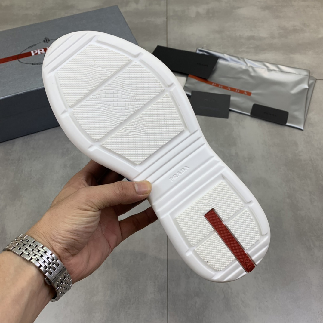 Prada Patent Leather And Technical Fabric Prada America's Cup Sneakers - DopestKickz