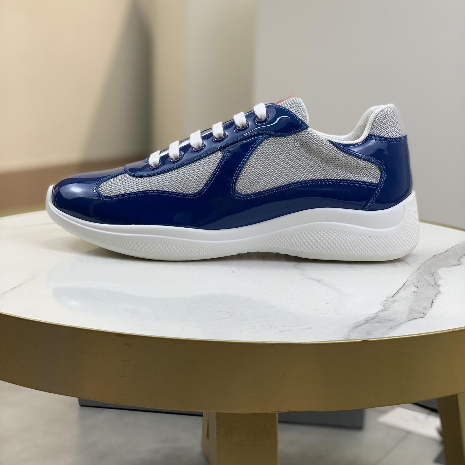 Prada Patent Leather And Technical Fabric Prada America's Cup Sneakers - DopestKickz