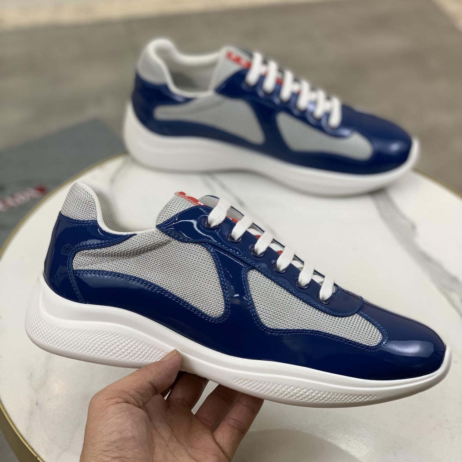 Prada Patent Leather And Technical Fabric Prada America's Cup Sneakers - DopestKickz